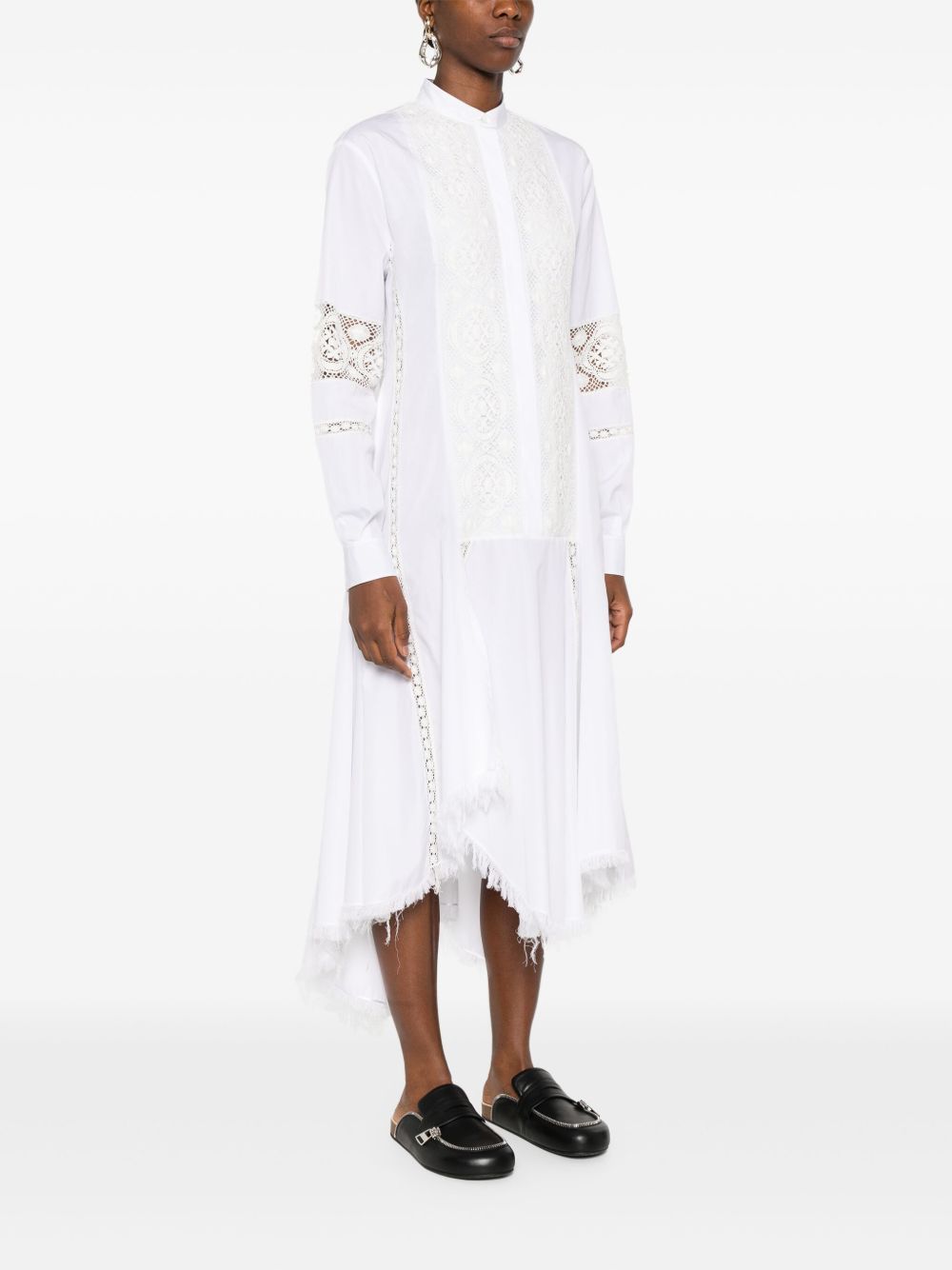 LOEWE Cotton Chemisier Dress with Concealed Button Closure