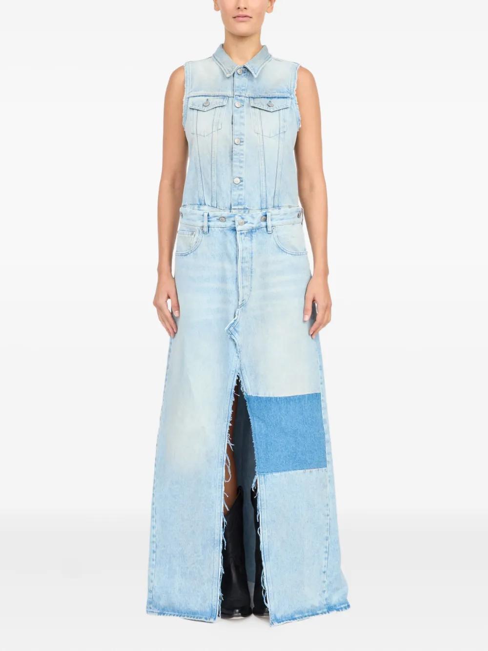MM6 MAISON MARGIELA Women's Denim Mini Dress with Removable Skirt