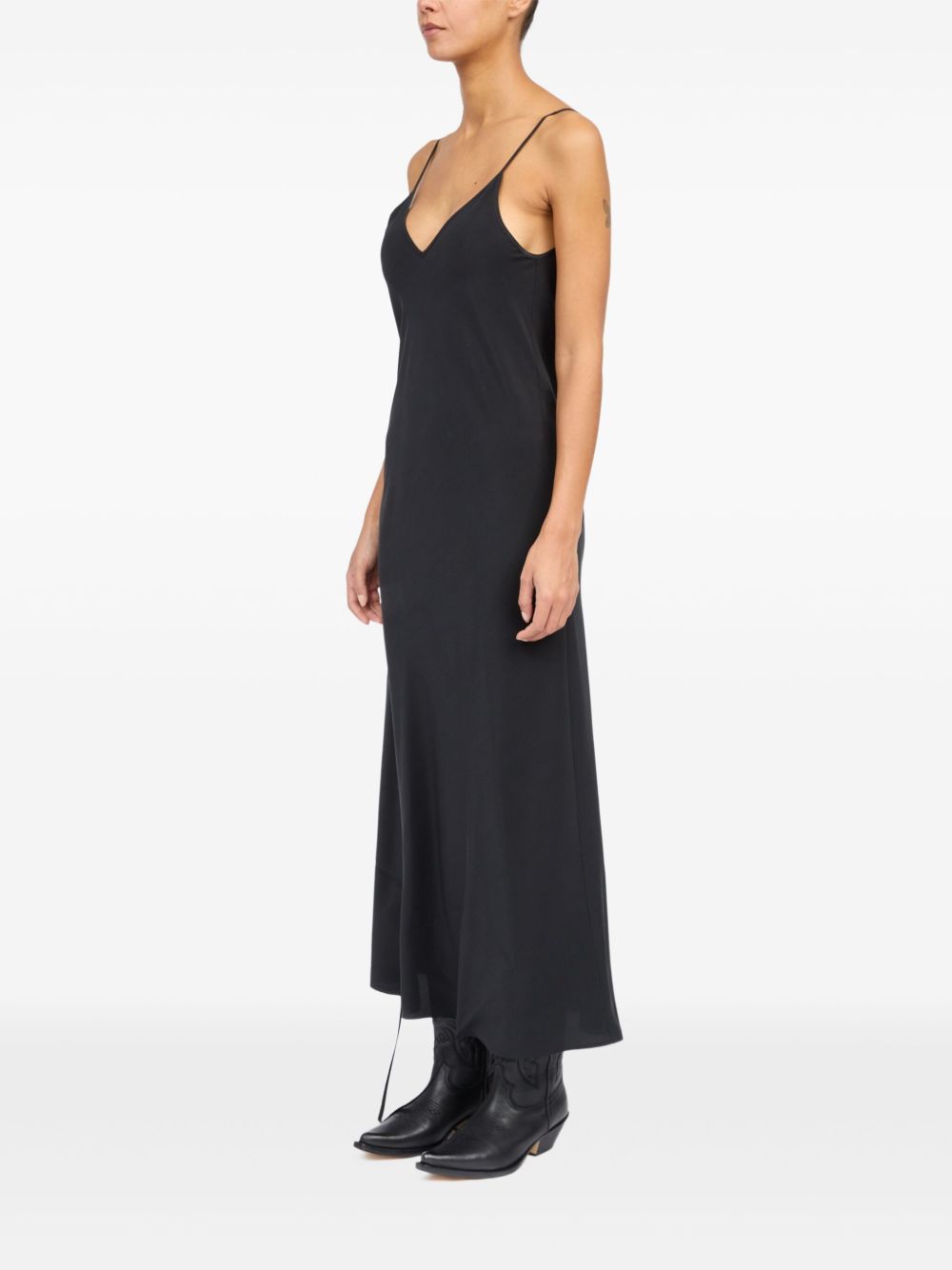 MM6 MAISON MARGIELA Adjustable Spaghetti Strap Long Silk Dress