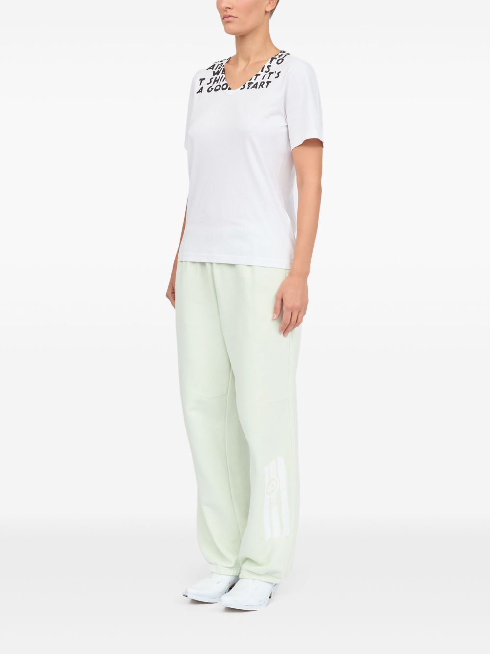 MM6 MAISON MARGIELA V-Neck Printed Cotton T-Shirt