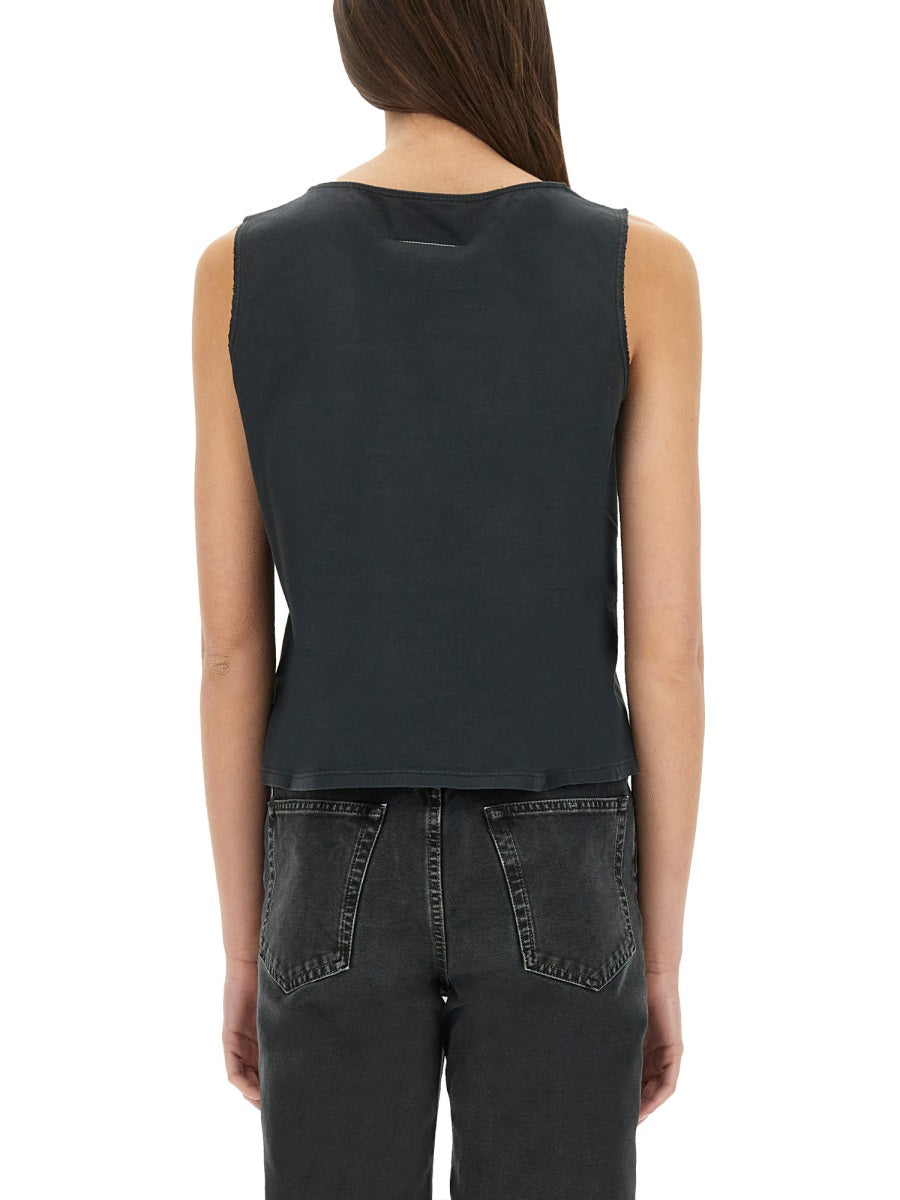 MM6 MAISON MARGIELA Washed-Out Effect Cotton Tank Top