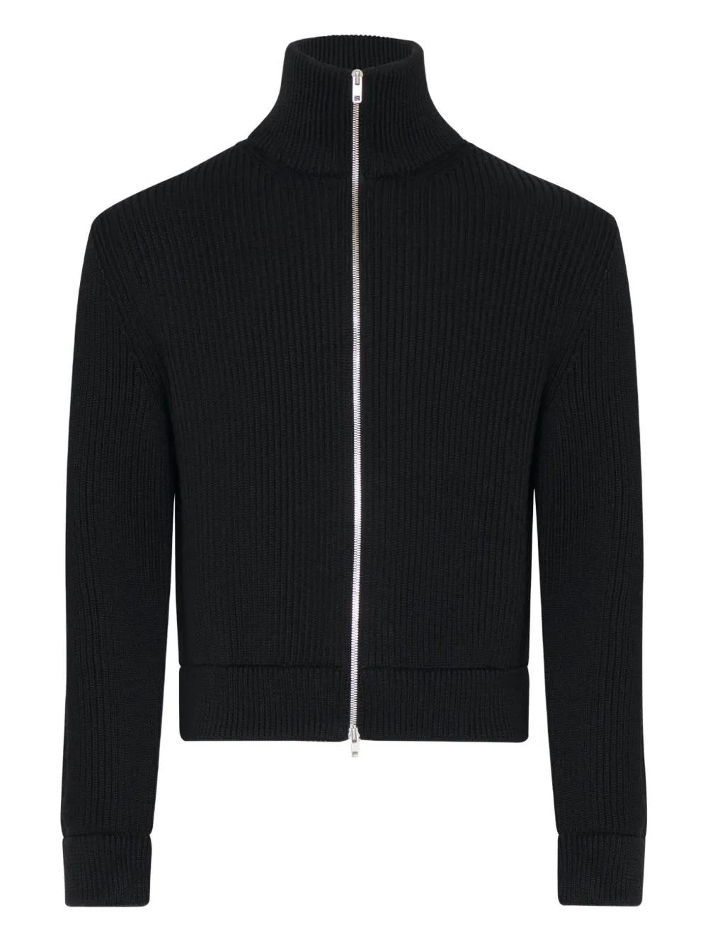 MAISON MARGIELA Wool Funnel Neck Sweater with Double-Zip Closure
