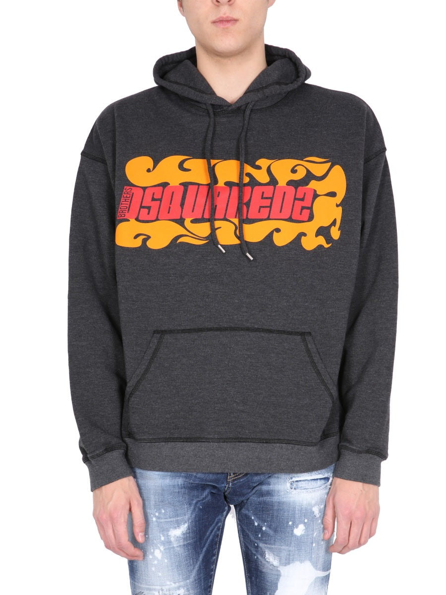 DSQUARED2 Logo Printed Hoodie Sweatshirt