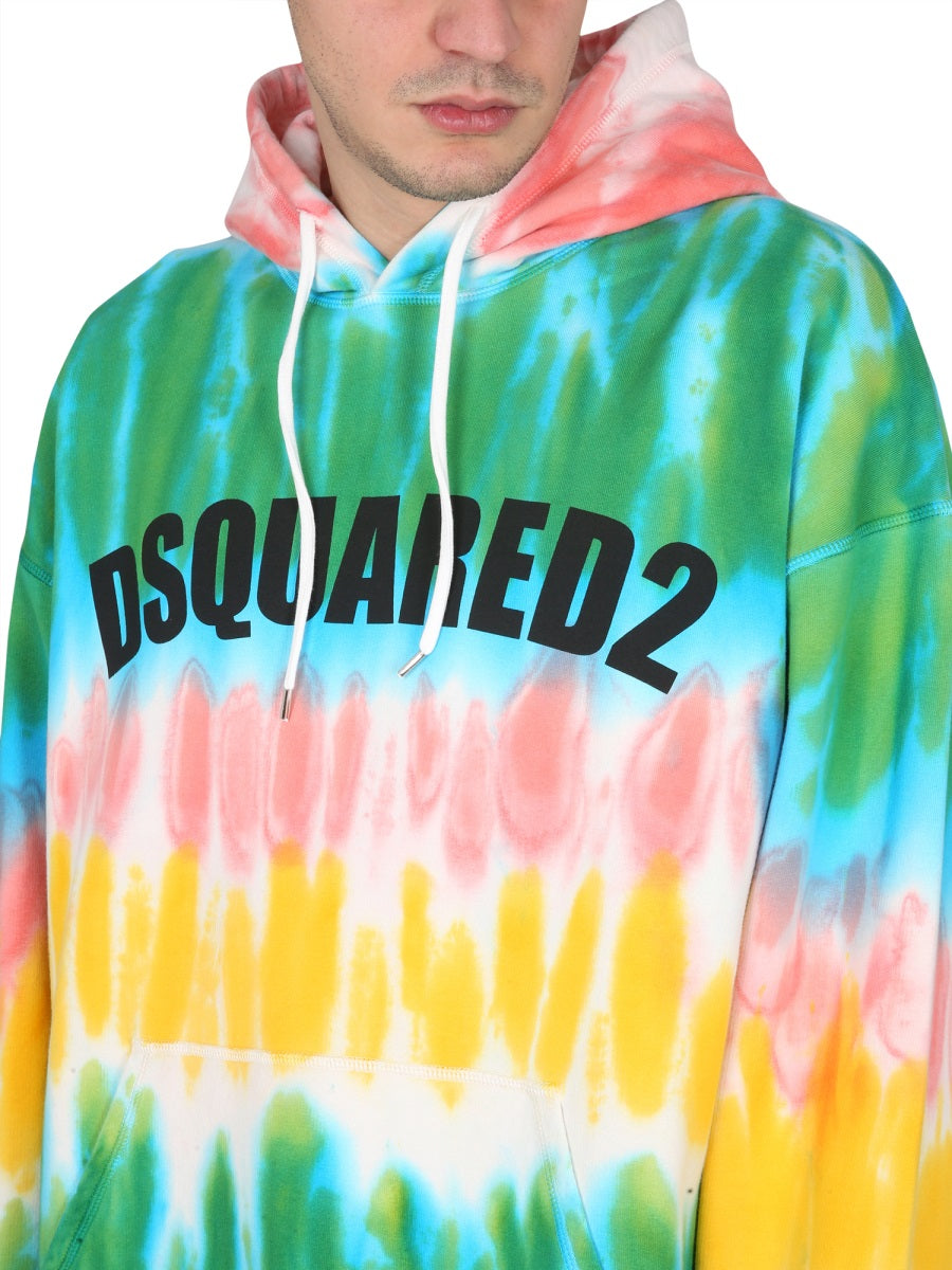 DSQUARED2 Men's Logo Hoodie Sweatshirt with Drawstring - SS23