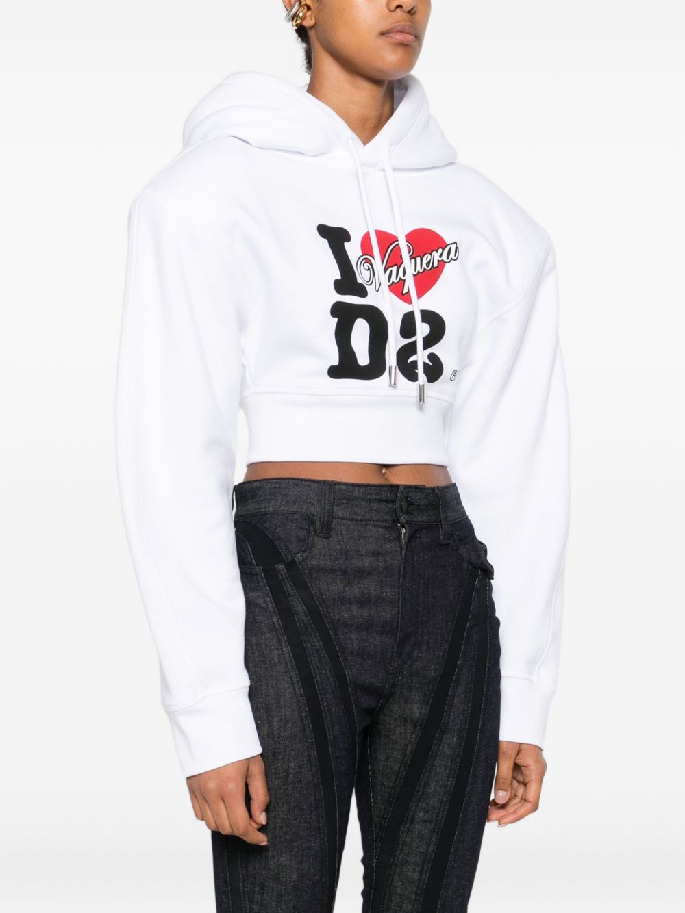 DSQUARED2 Cropped Logo Hoodie for Women