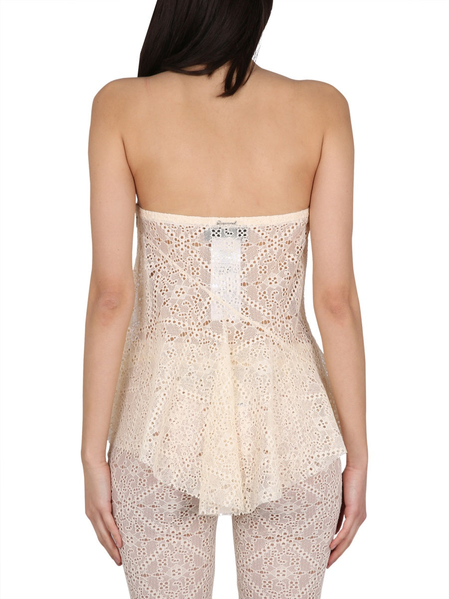 DSQUARED2 Embroidered Cropped Top for Women - Mini Style