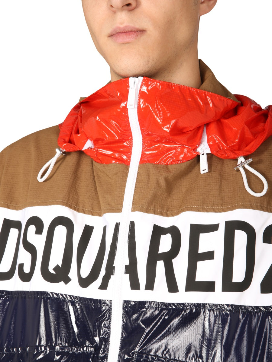 DSQUARED2 Technical Fabric Bomber with Hood