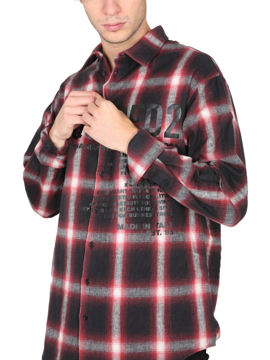 DSQUARED2 Signature Logo Print Shirt for Men - Classic Fit