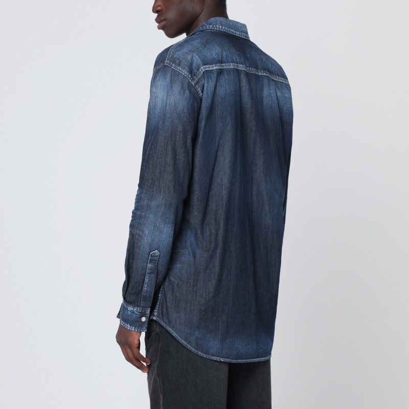 DSQUARED2 Washed Denim Button-Up Shirt for Men