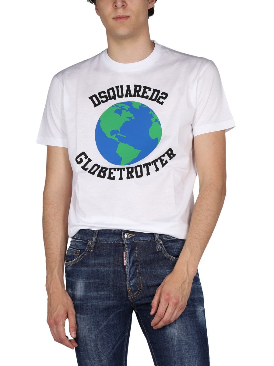 DSQUARED2 Globetrotter Printed T-Shirt Size 10