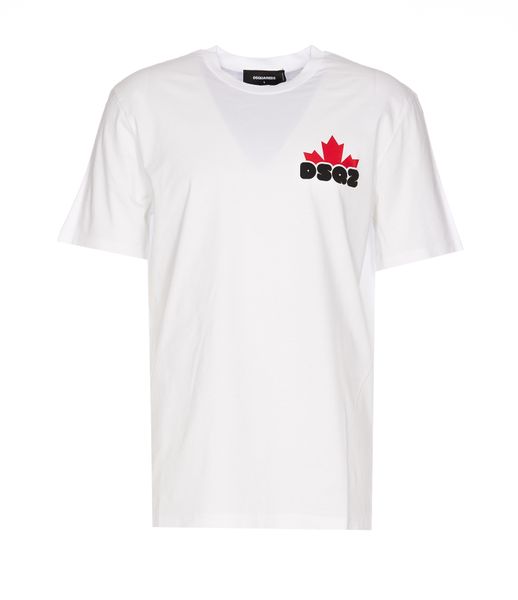 DSQUARED2 Logo Printed Cotton Crewneck T-Shirt
