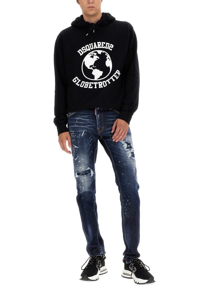 DSQUARED2 GLOBETROTTER PULLOVER HOODIE