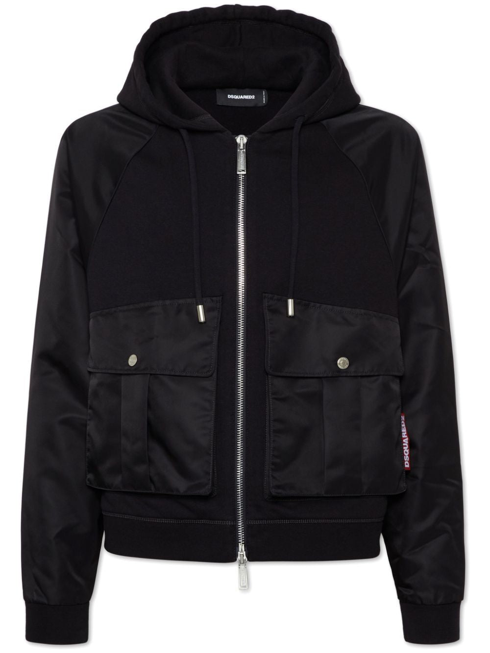 DSQUARED2 Men's Mini Logo Zip-Up Cotton Hoodie