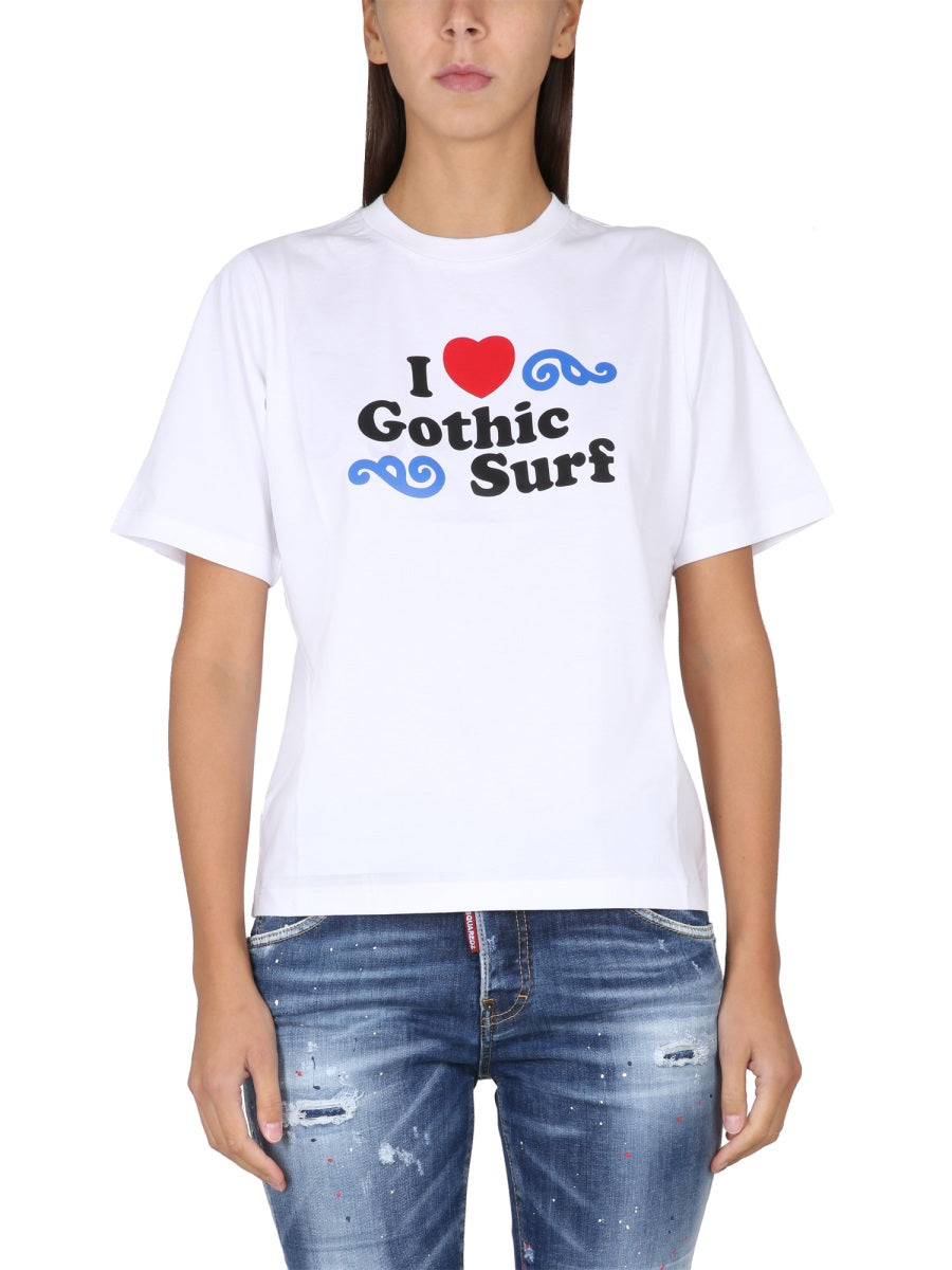 DSQUARED2 Crawling Logo Print T-Shirt for Women