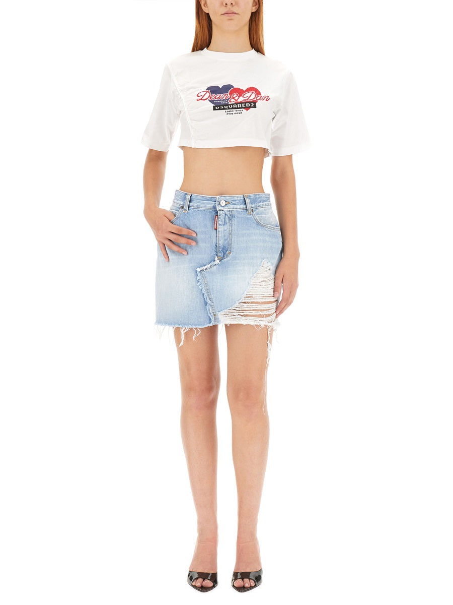 DSQUARED2 Cropped Fit Mini T-Shirt for Women