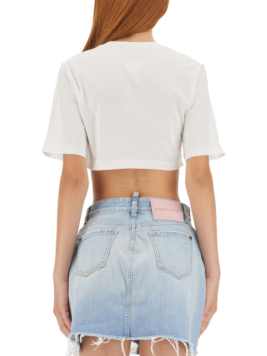 DSQUARED2 Cropped Fit Mini T-Shirt for Women