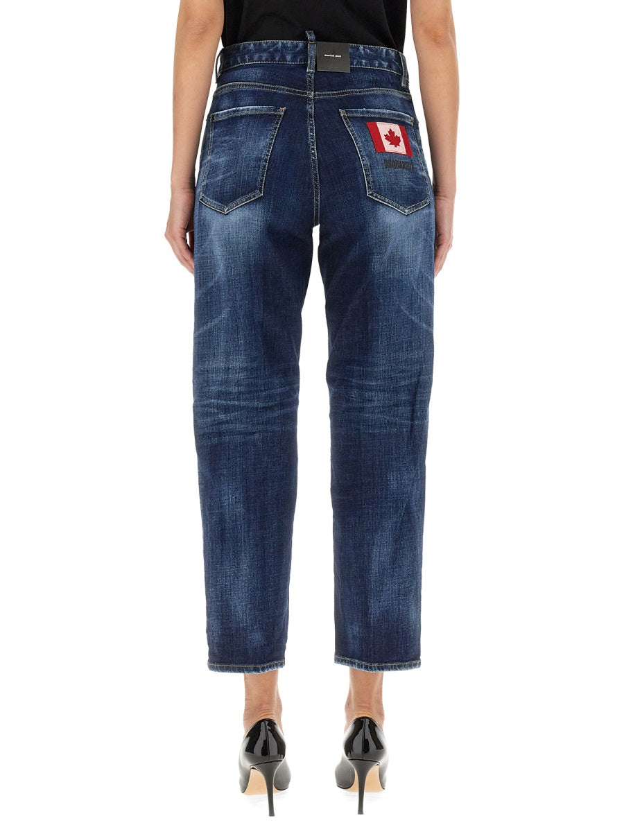DSQUARED2 Cropped Mini Jeans with Button Closure for Women