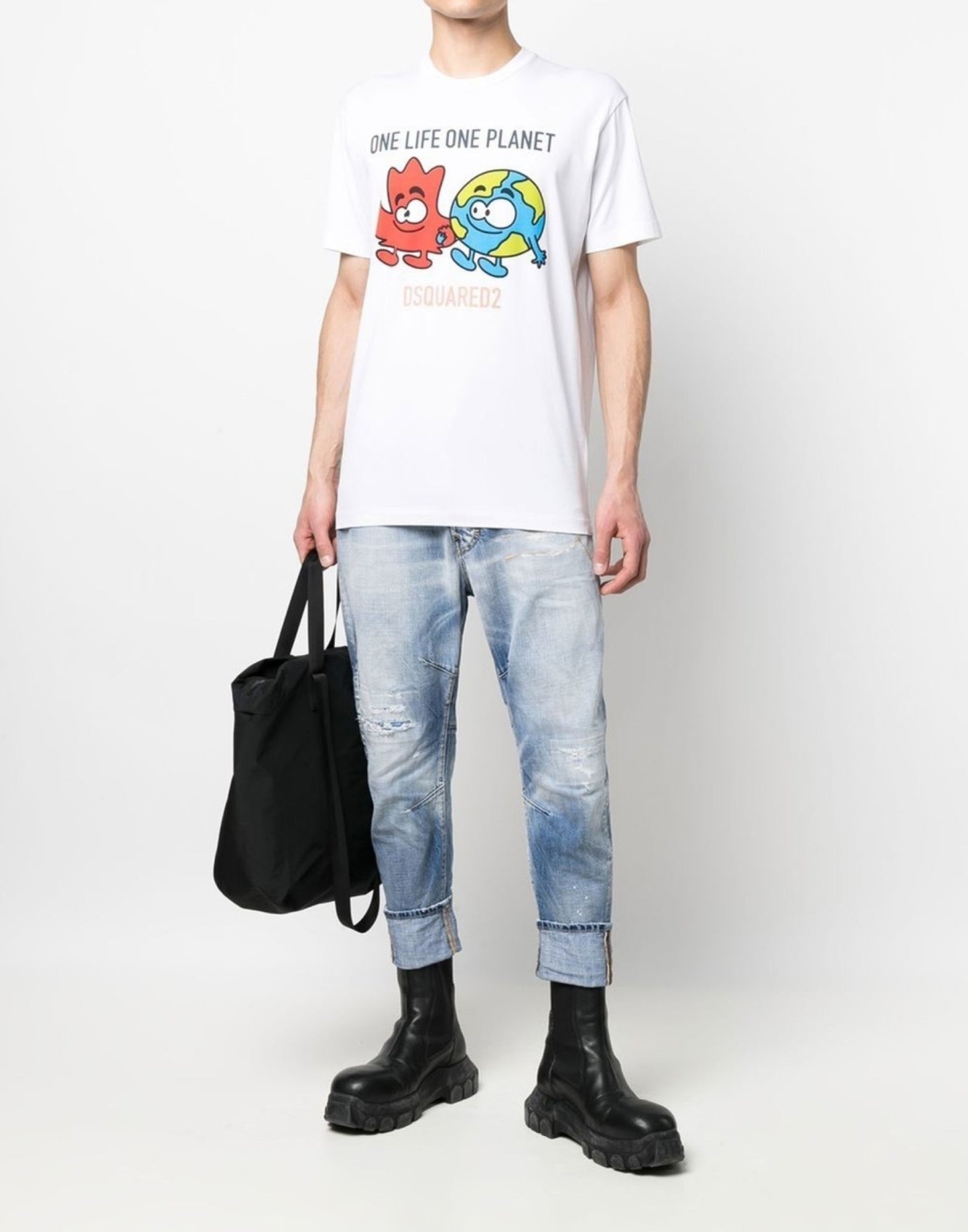 DSQUARED2 One Life One Planet Logo T-Shirt - Short Sleeve for Men