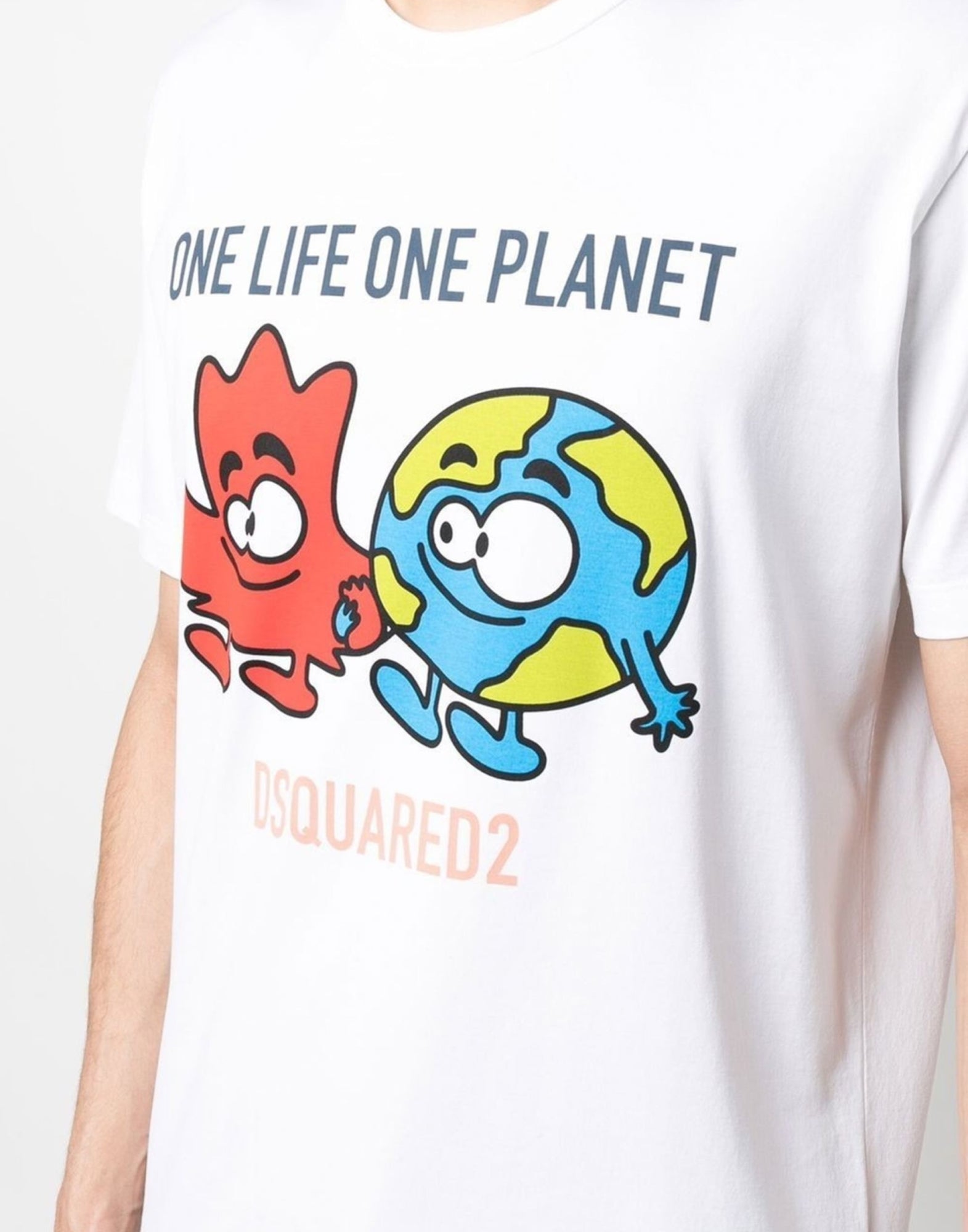 DSQUARED2 One Life One Planet Logo T-Shirt - Short Sleeve for Men