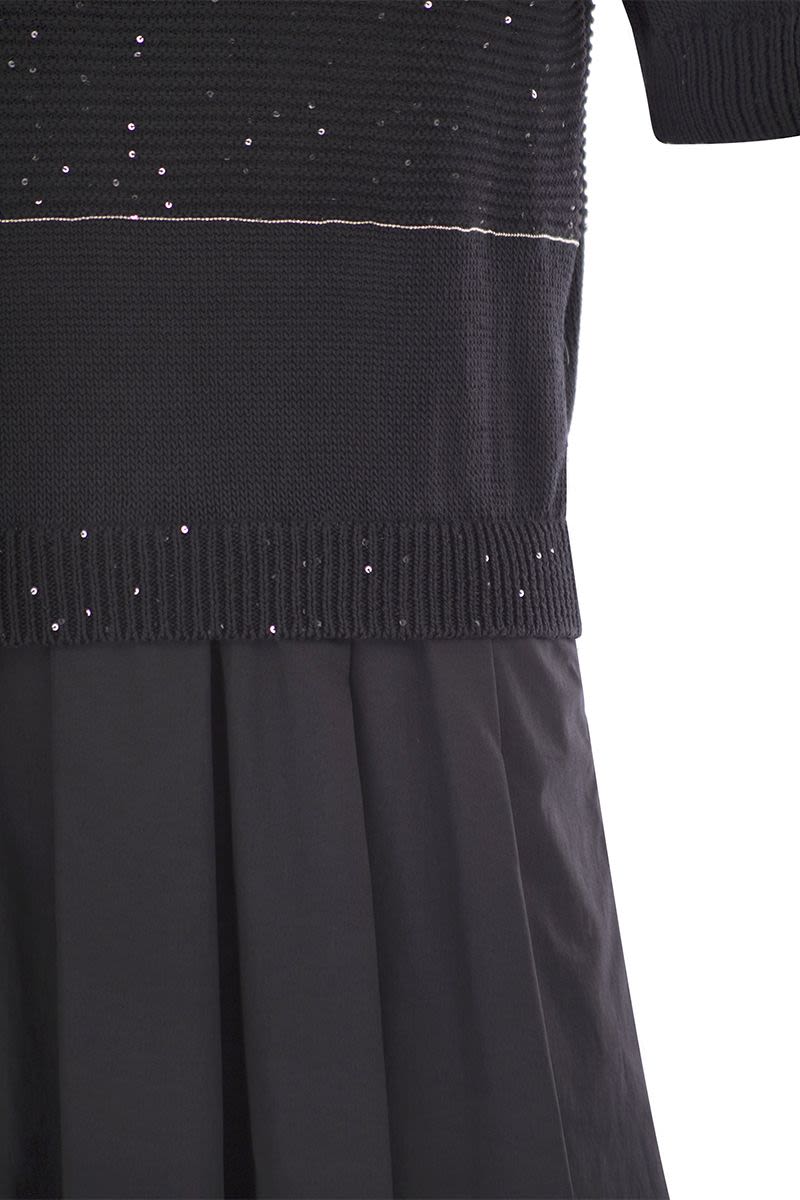 PESERICO Two-Tone Midi Dress with Micro Sequins