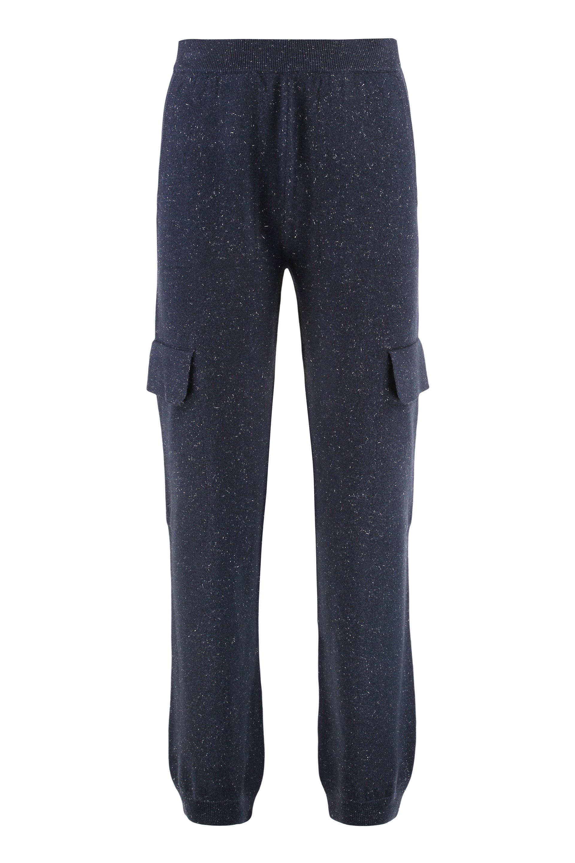 PESERICO Knit Trousers with Ribbed Ankle Cuffs