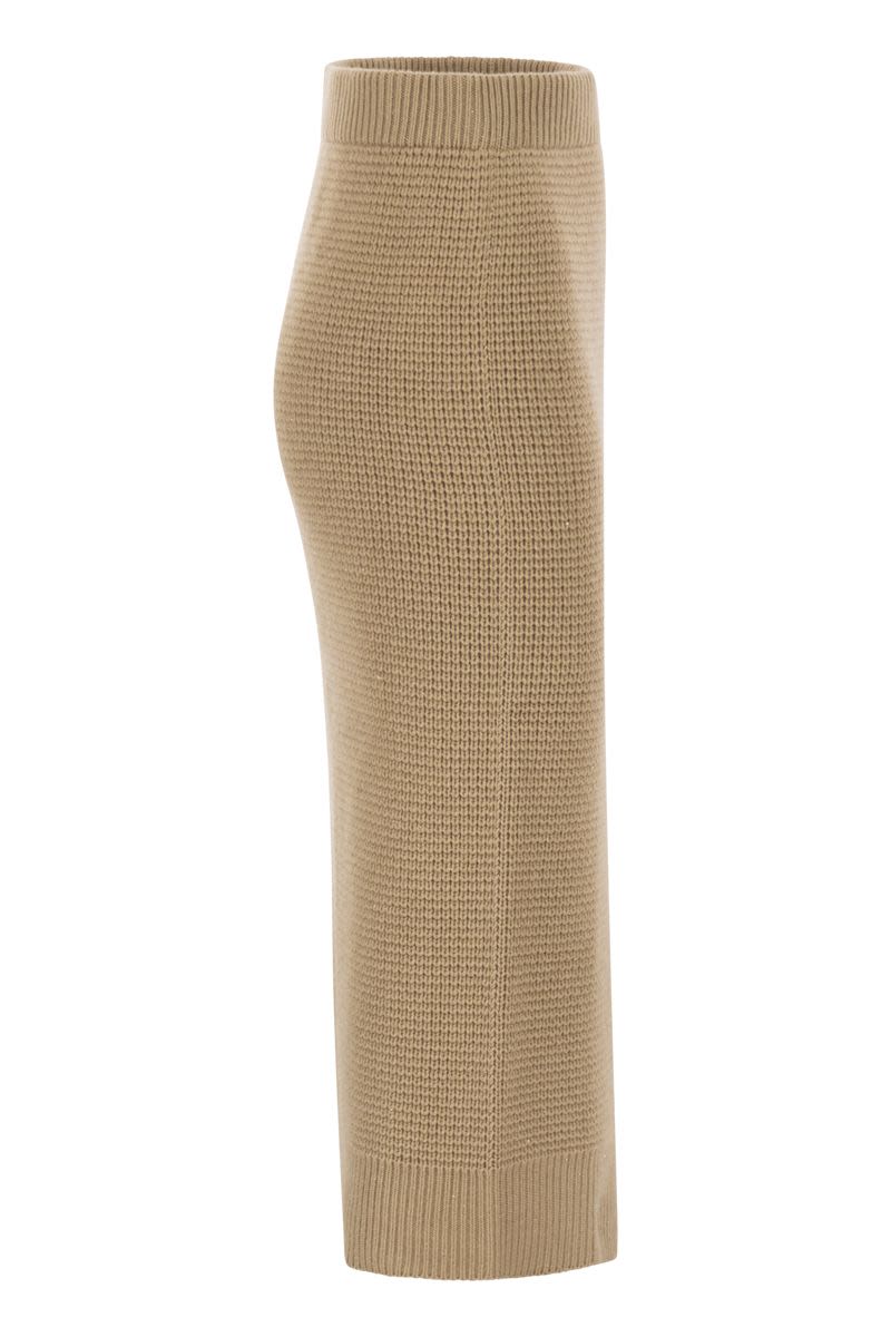 PESERICO Elegant Long Skirt in Virgin Wool, Silk, and Cashmere