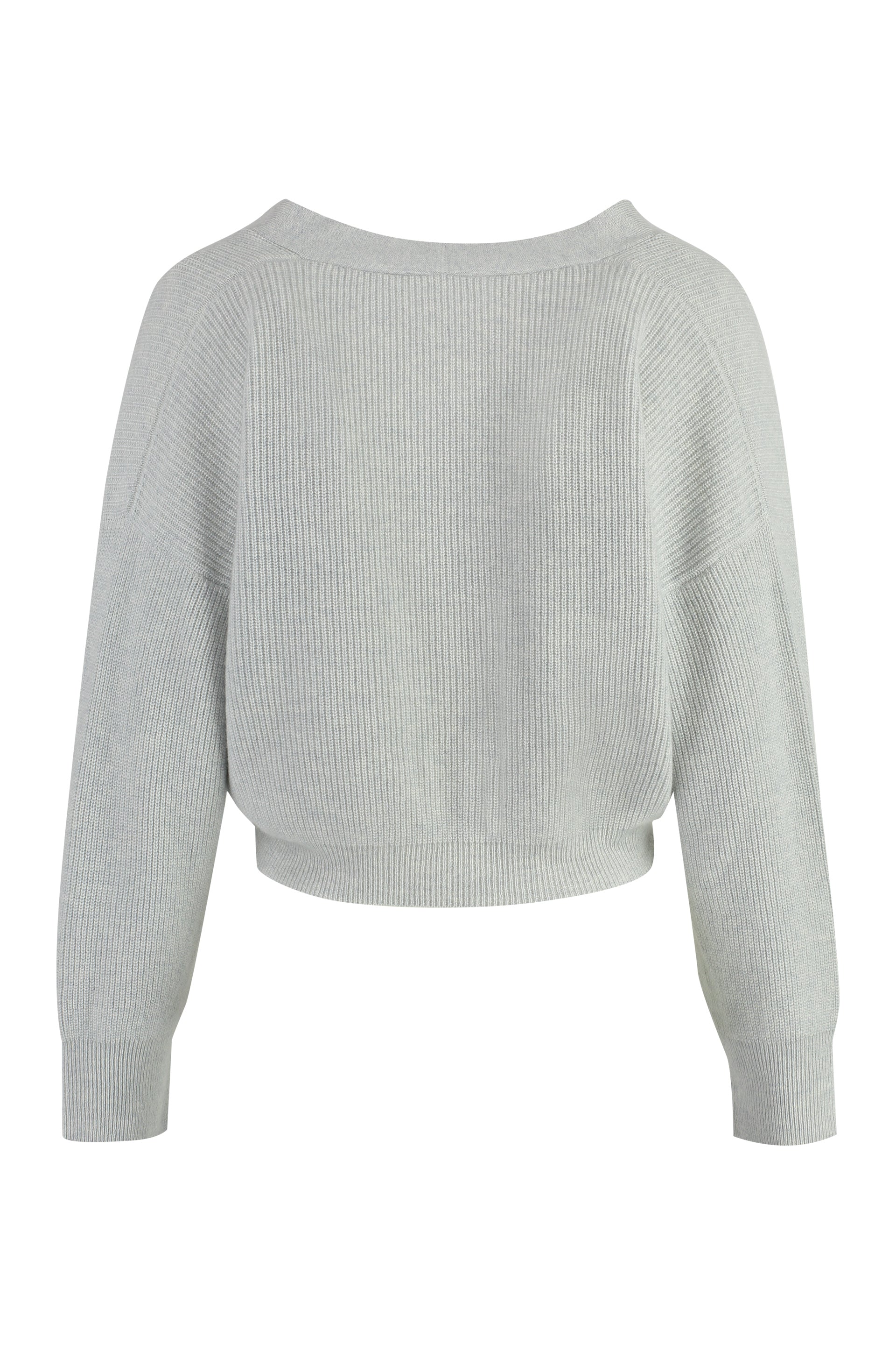 PESERICO Cropped Wool-Blend Cardigan with Embellished Details