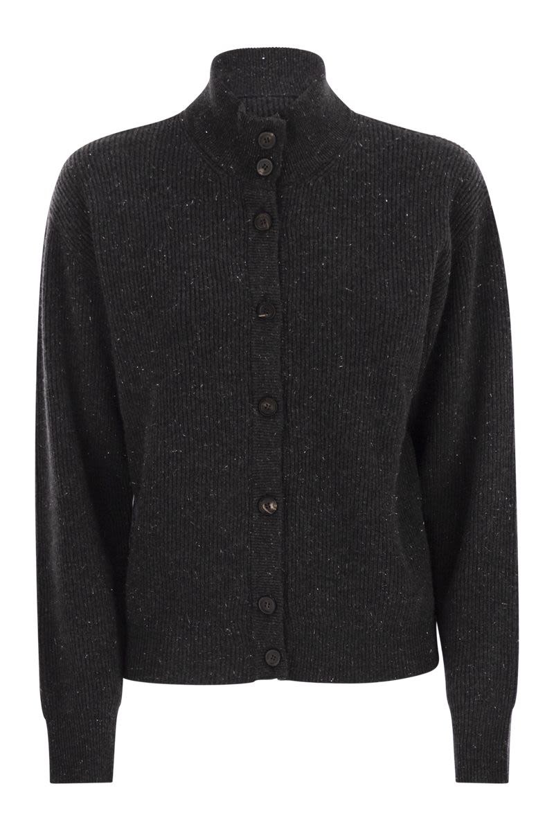 PESERICO Refined High-Neck Cardigan with Buttons