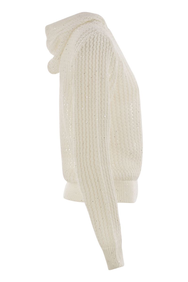 PESERICO Pure Cotton Cordonet Jumper with Sequins for Women