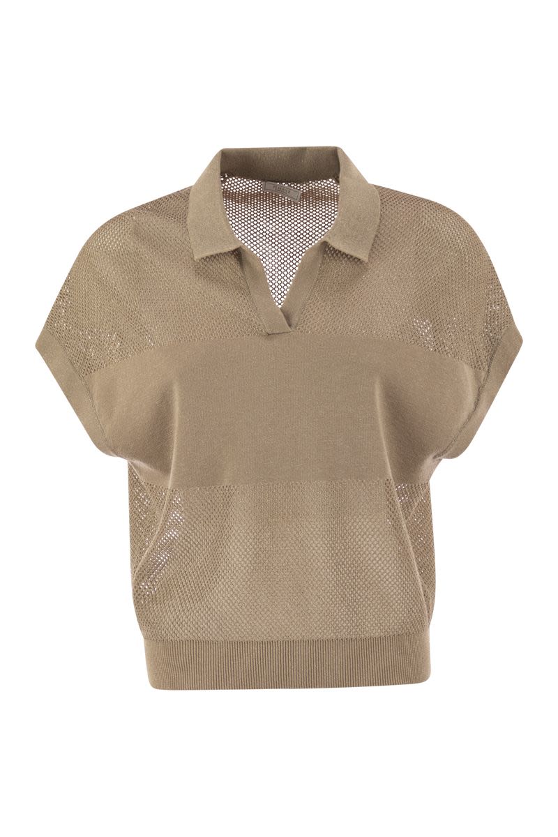PESERICO Pure Cotton Crepe Polo Shirt