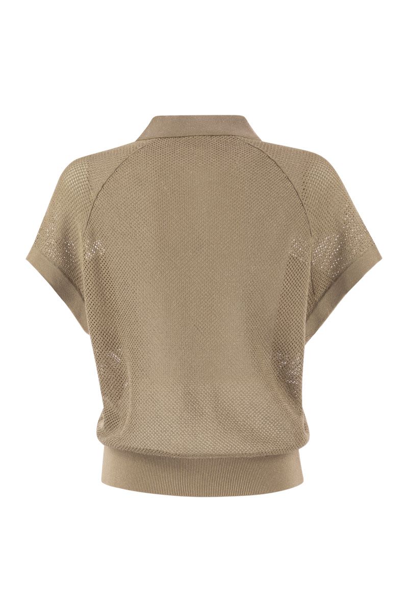 PESERICO Pure Cotton Crepe Polo Shirt