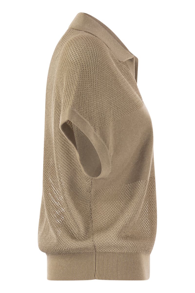 PESERICO Pure Cotton Crepe Polo Shirt