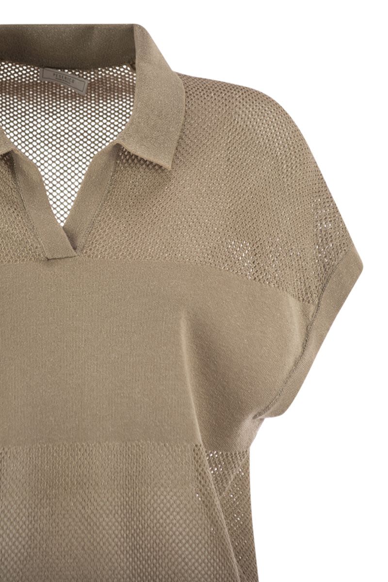 PESERICO Pure Cotton Crepe Polo Shirt