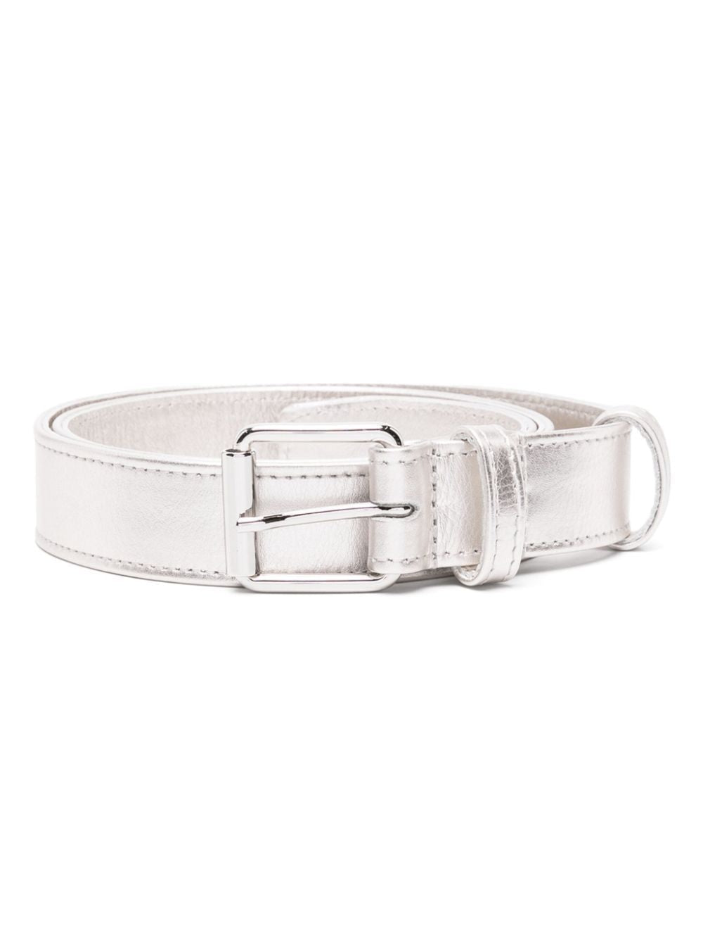 COMME DES GARÇONS Elegant Leather Belt with Silver Buckle - 33MM Width