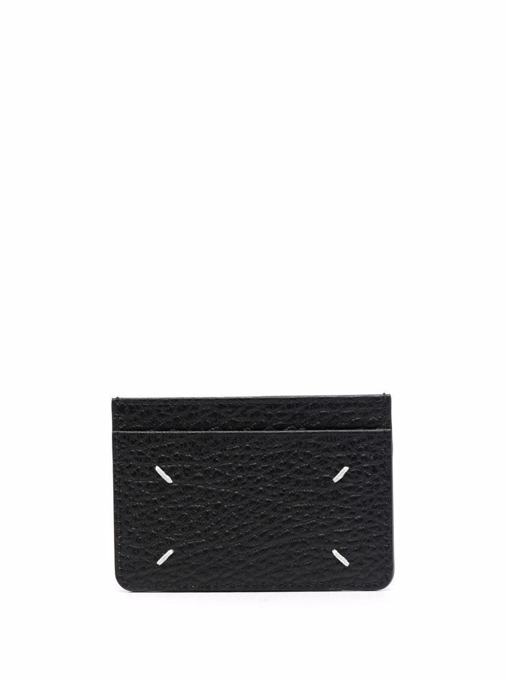 MAISON MARGIELA Mini Pebbled Calfskin Card Holder - Three Card Slots