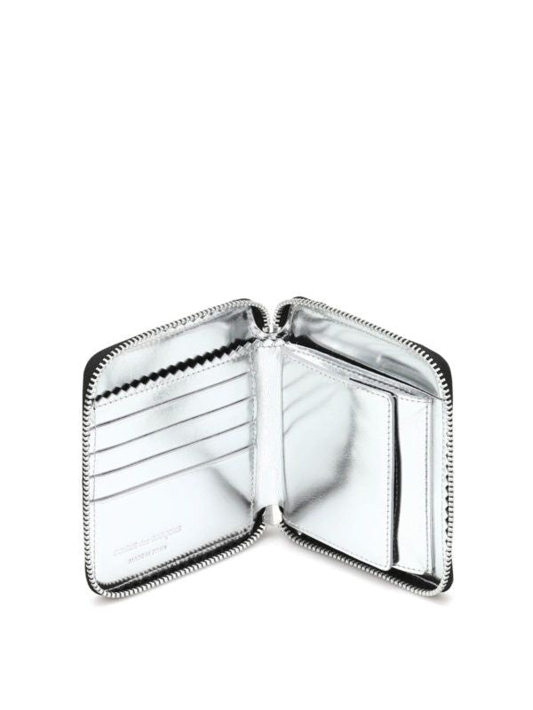 COMME DES GARÇONS Mini Leather Wallet with Zip Closure