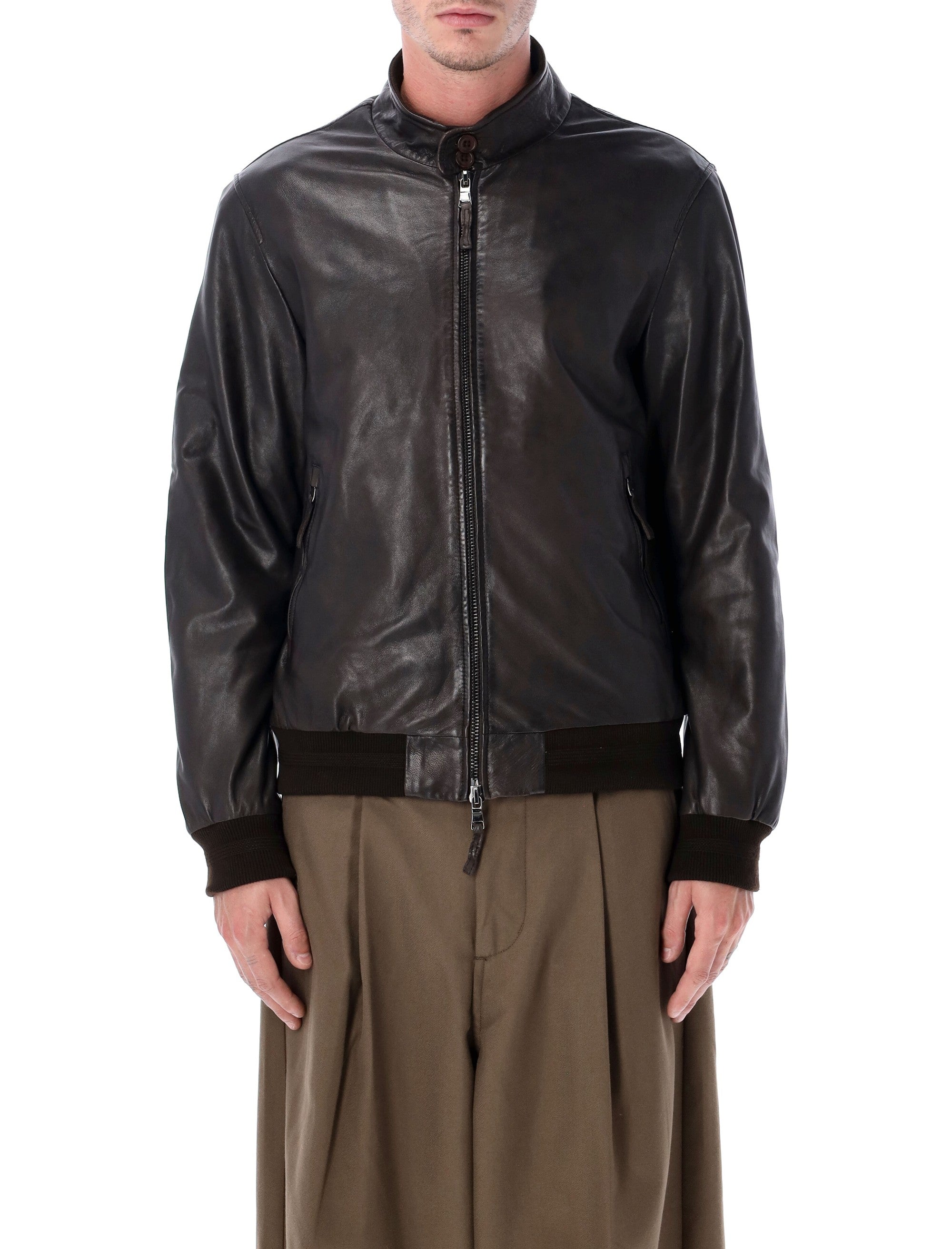 SWORD Men's Essential Leather Jacket - Size 50