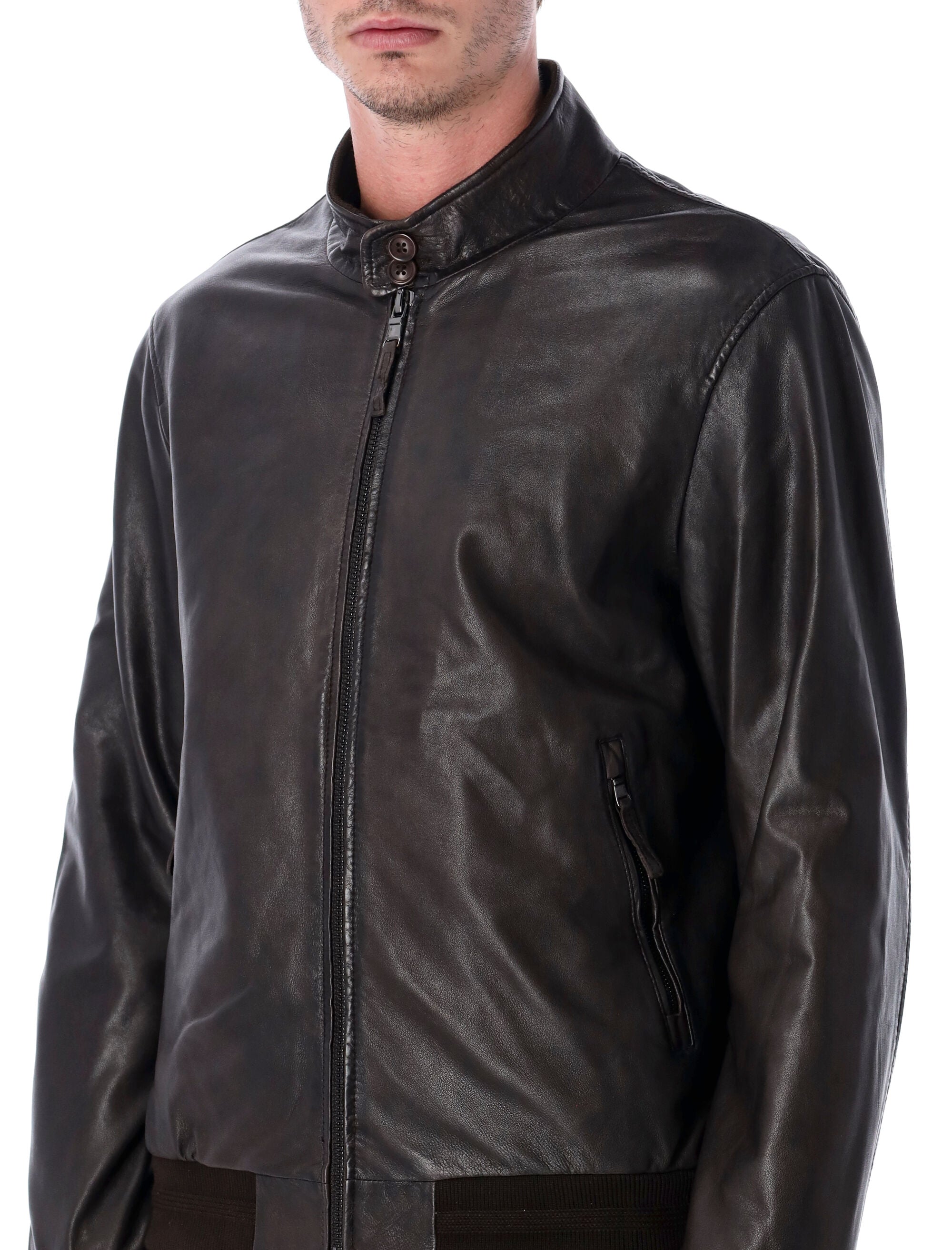 SWORD Men's Essential Leather Jacket - Size 50