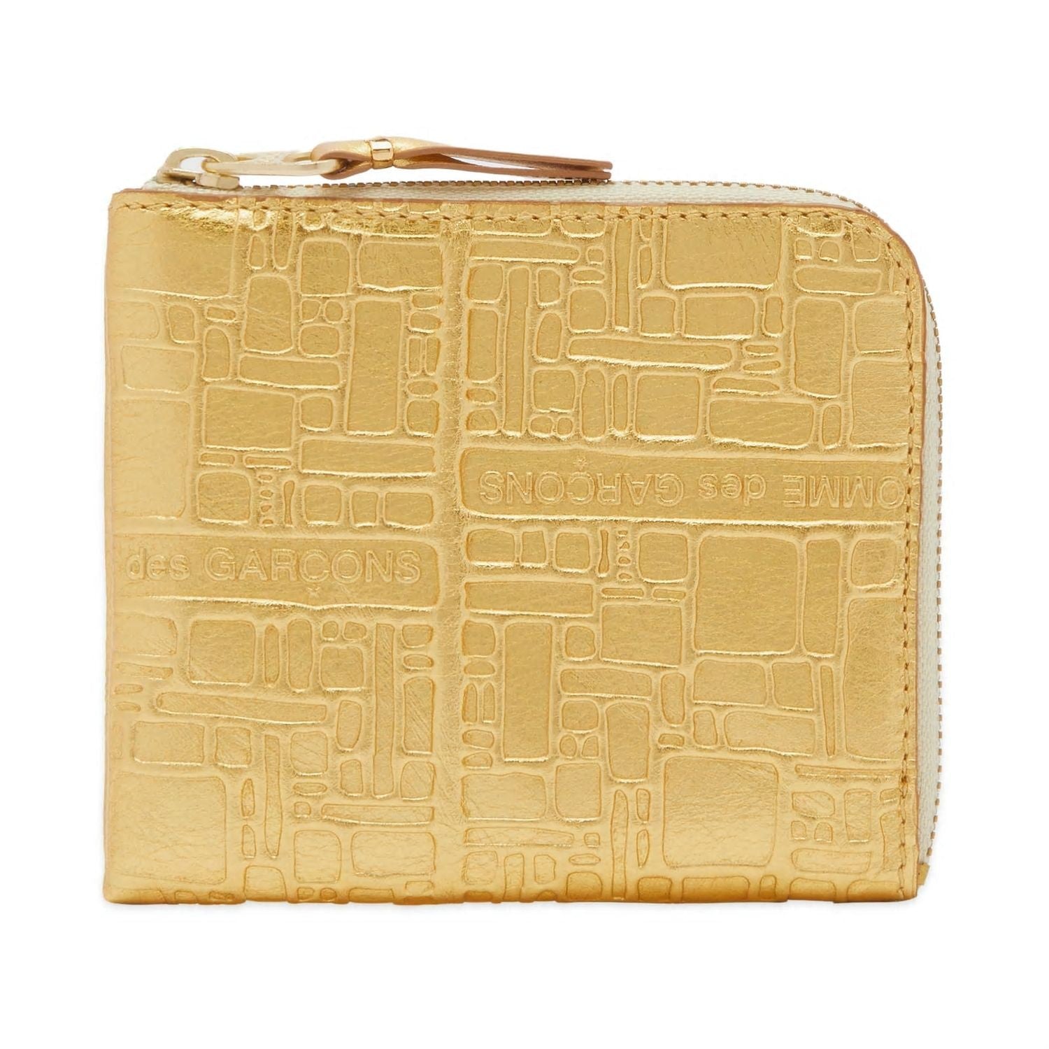 COMME DES GARÇONS Mini Gold-Embossed Leather Wallet