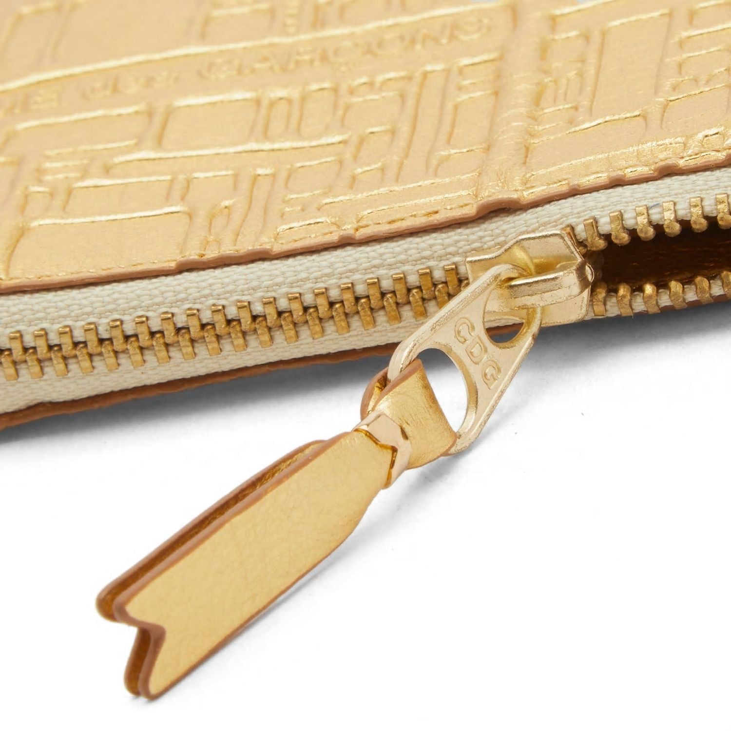 COMME DES GARÇONS Mini Gold-Embossed Leather Wallet