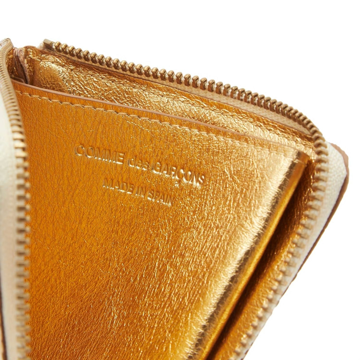 COMME DES GARÇONS Mini Gold-Embossed Leather Wallet