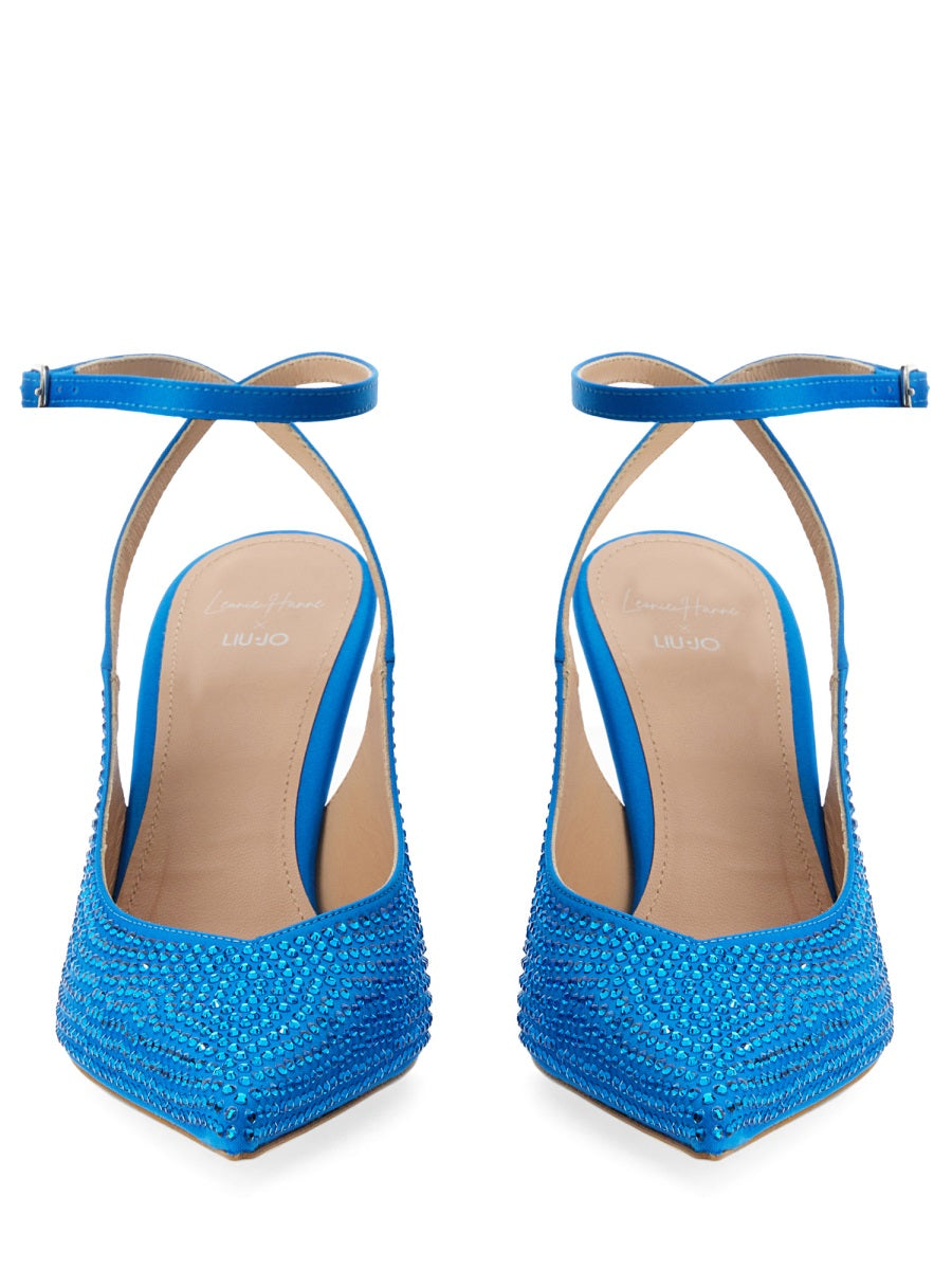 LEONIE HANNE X LIU JO Satin Slingback Heels with Hourglass Heel - 10 cm