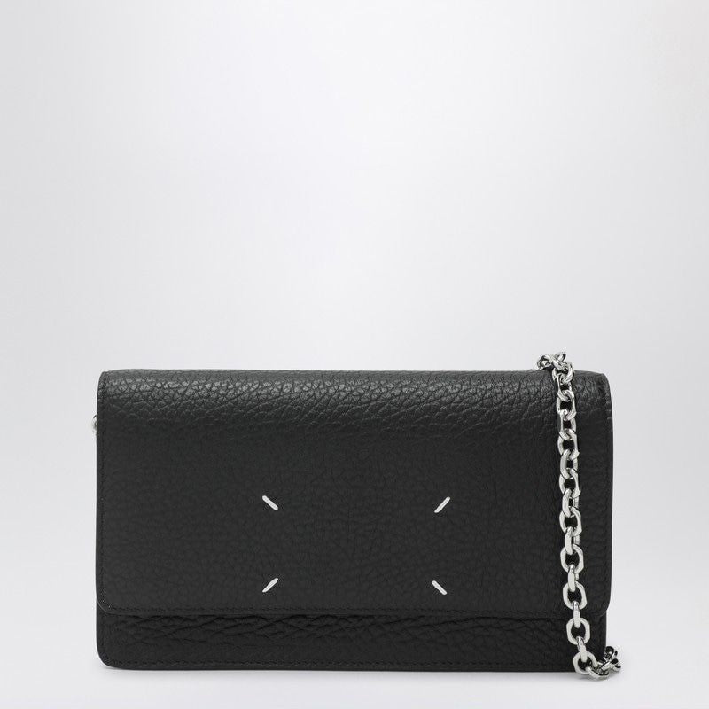 MAISON MARGIELA Mini Grained Leather Wallet with Chain