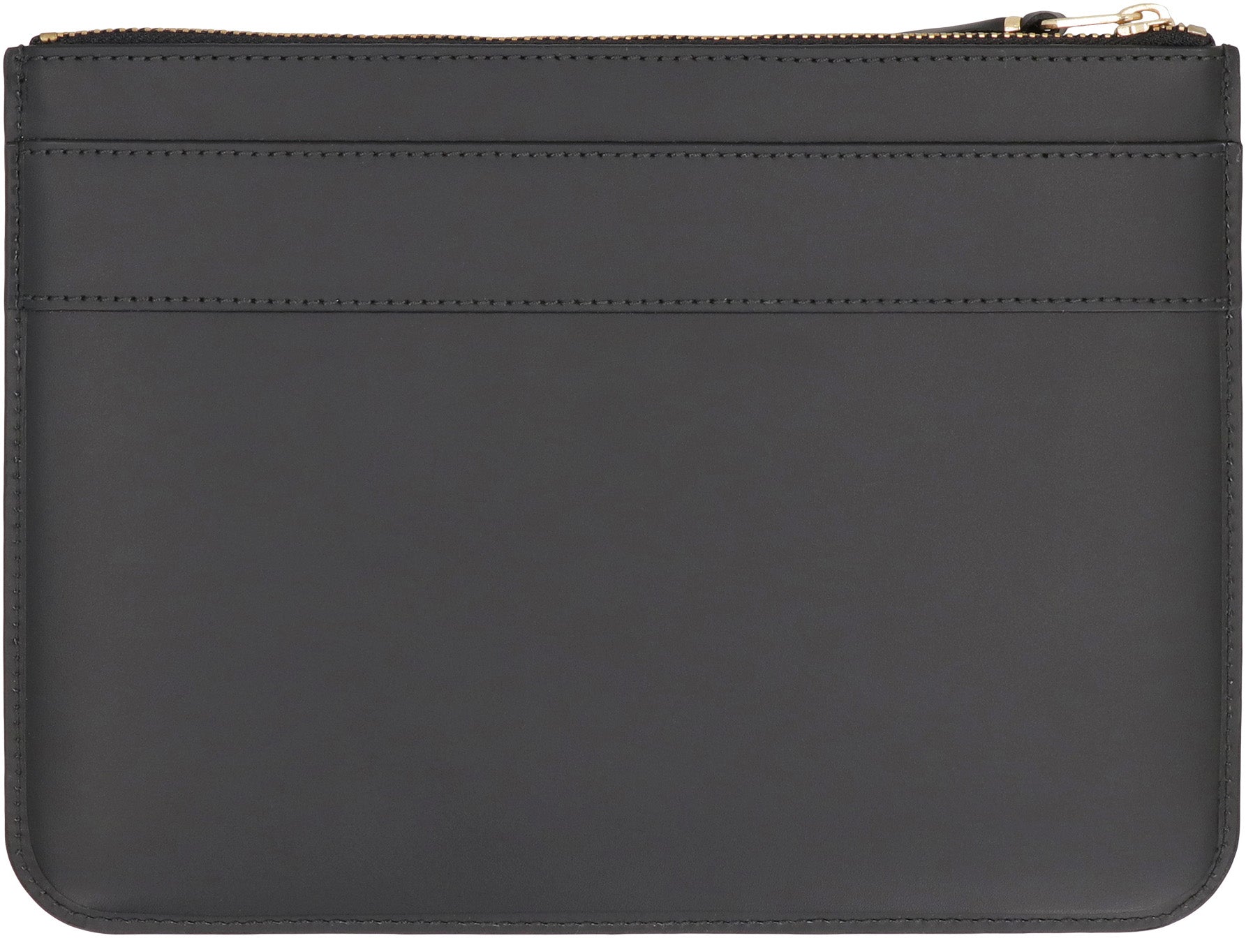 COMME DES GARÇONS WALLET Logo Detail Flat Leather Pouch Handbag 22.5cm x 16.5cm