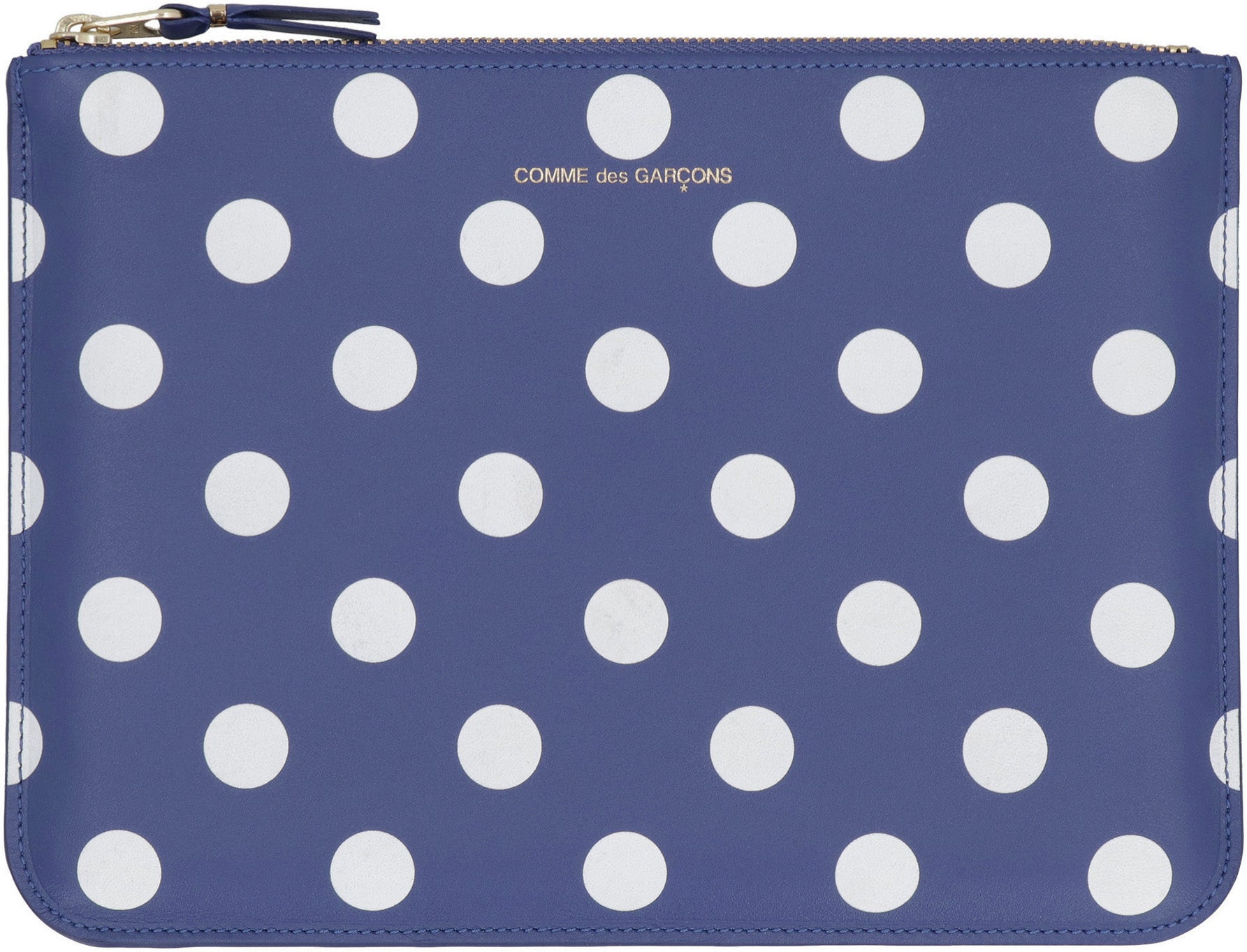 COMME DES GARÇONS WALLET Leather Printed Flat Pouch Handbag - 22.5 CM x 17 CM