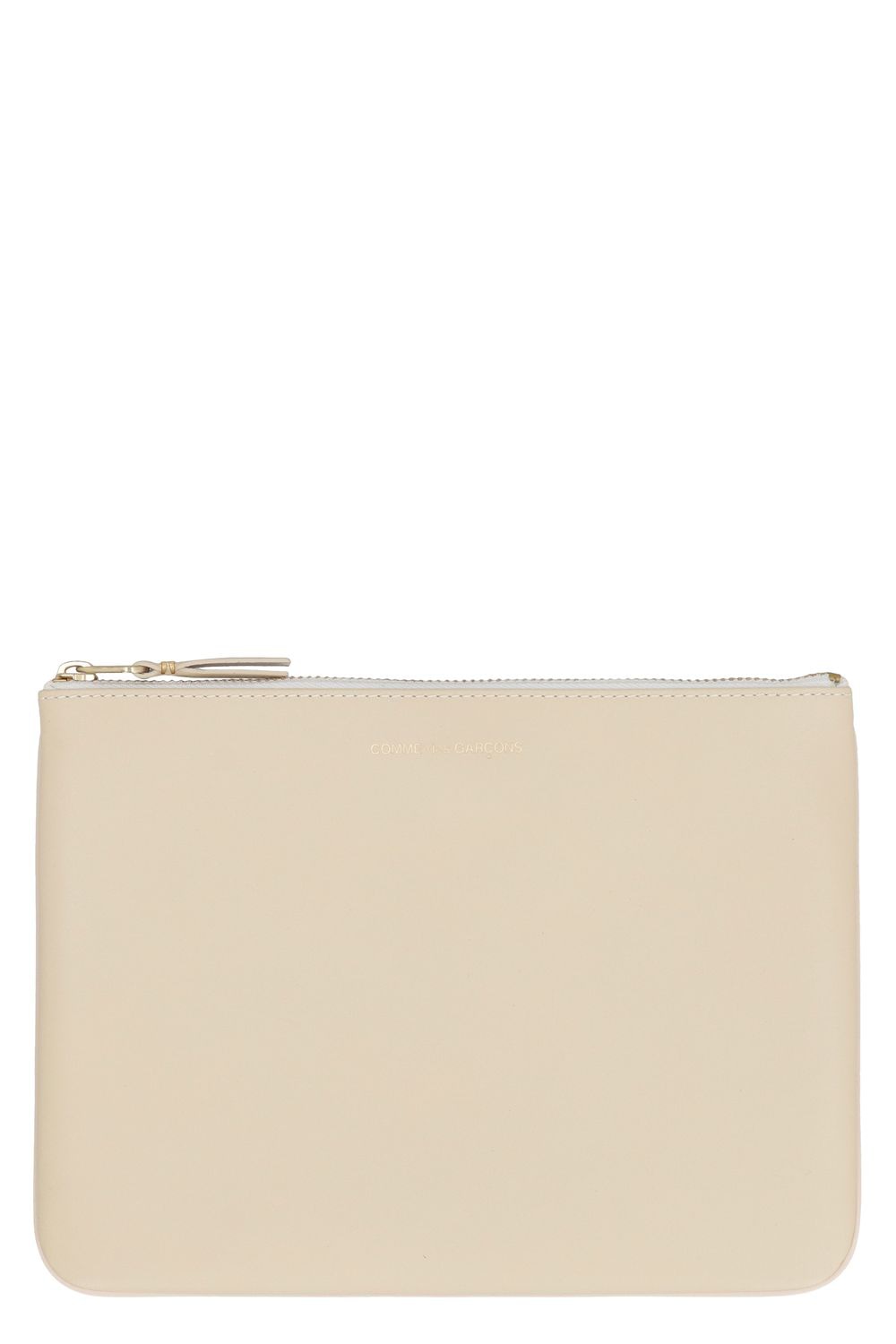 COMME DES GARÇONS WALLET Logo Detail Flat Leather Pouch Handbag - 21.5 CM x 15.5 CM