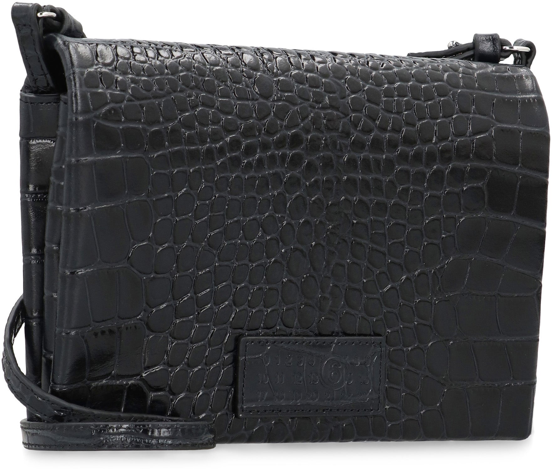 MM6 MAISON MARGIELA Mini Crocodile Print Leather Shoulder Handbag