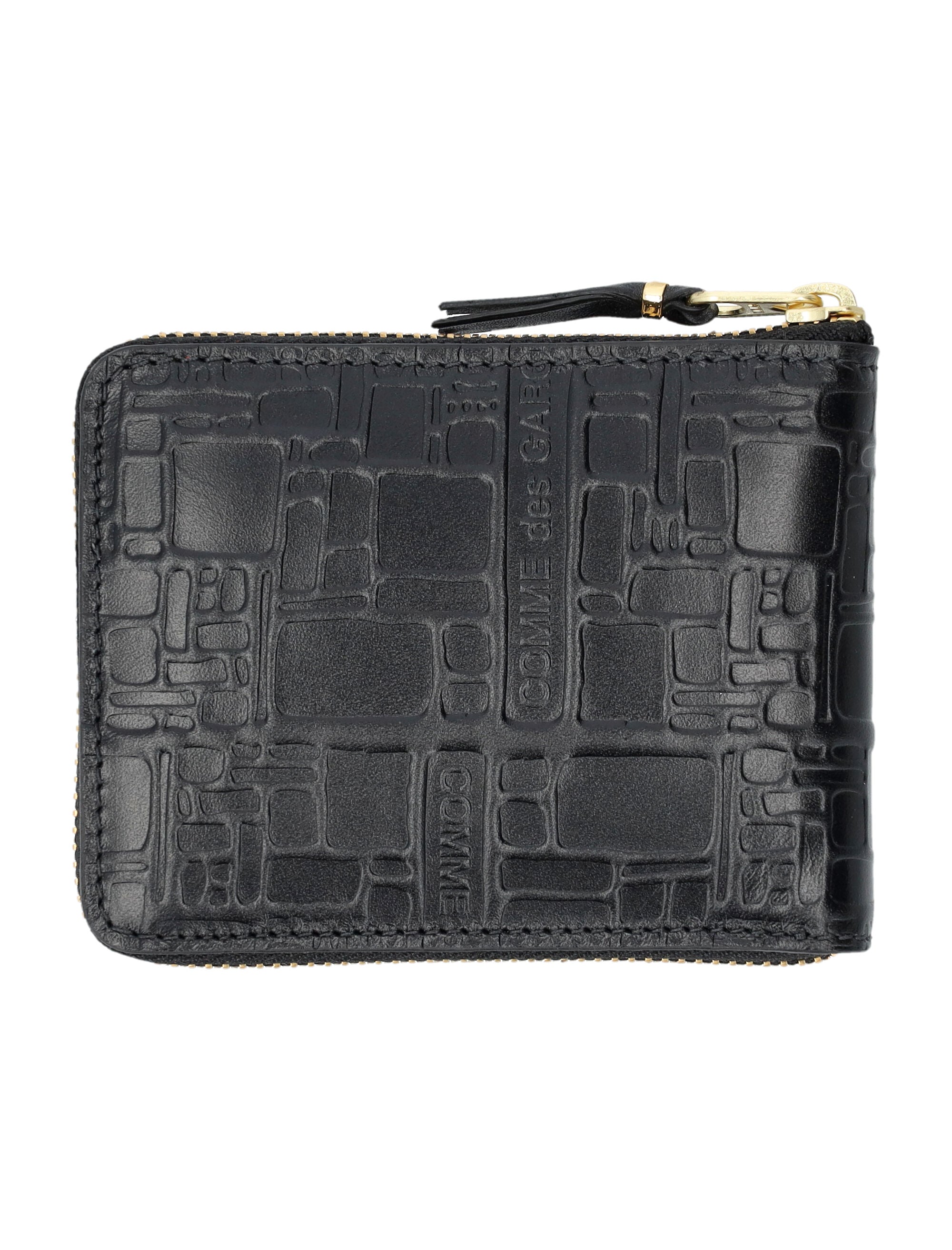 COMME DES GARÇONS WALLET Mini Embossed Logotype Wallet with All-Around Zip Closure
