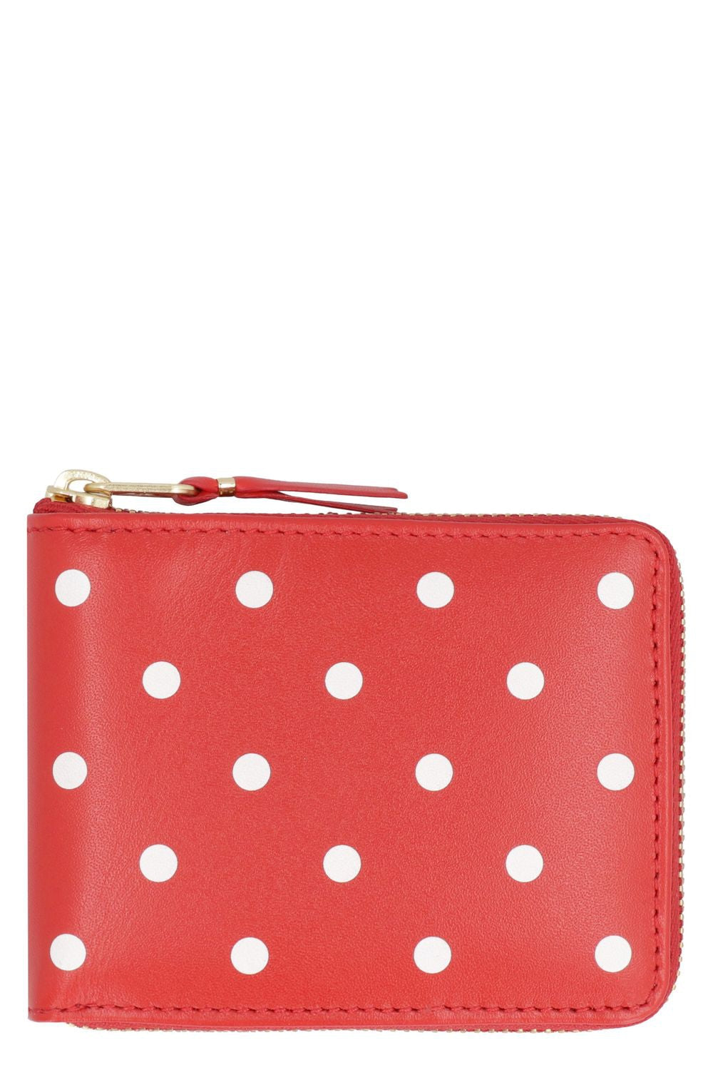 COMME DES GARÇONS WALLET Mini Leather Wallet with Polka-Dot Motif