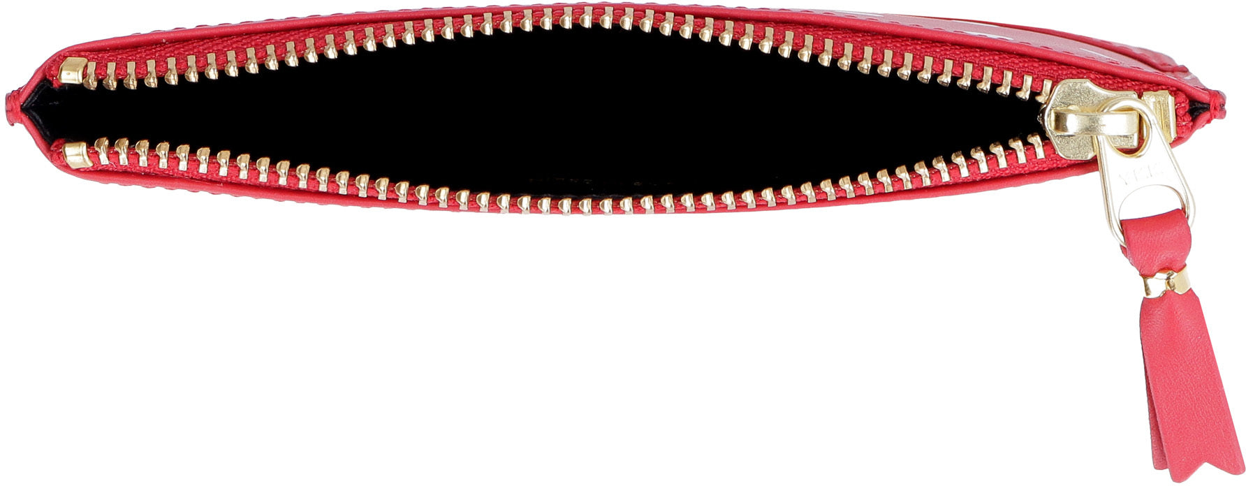 COMME DES GARÇONS WALLET Logo Detail Mini Flat Leather Pouch Handbag